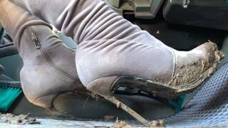 BEHIND THE SCENES Two sisters stuck in deep spring mud