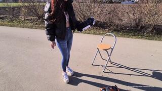 toy car crush in adidas plateau sneakers