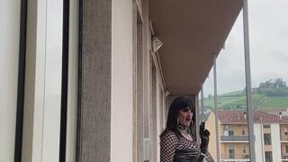 Smoking crossdresser