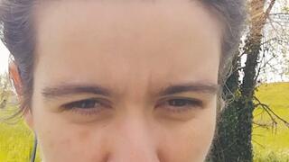 Pollen allergy: in a field full of pollen I sneeze and blow my nose!