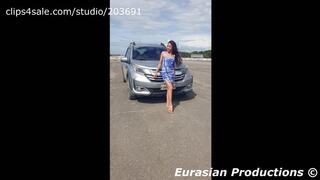 CustomVideo - 035 B - WenWen driving Honda in sandals PEDAL CAM