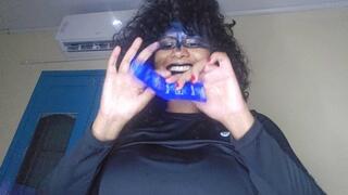 Messy makeup uncut condom breath play