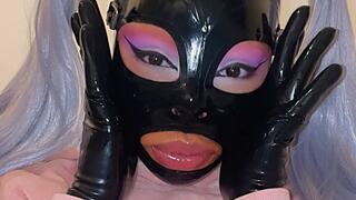 Full Latex Masking Rubber Beauty | Bondage Hood Try On & Shine