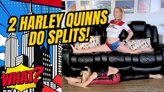 Two Harley Quinn Girls Do Flexible Splits - Naked Splits