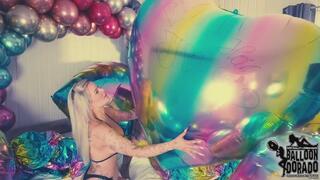 Holly and JJ with a lot of Mylar Heart Balloons 4K UHD Version