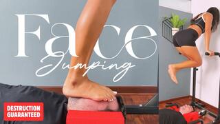Face jumping Destruction - Mistress Enola - SAVAGE face trampling, stomping and jumping non stop ( FullHD)