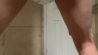 Diaper Boy gets naughty in bathroom while roomates away