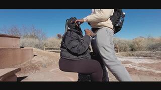 Hiking trail blowjob Quickie