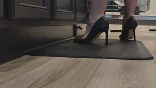 High heels loading dishwasher