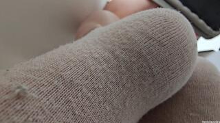 Unaware Giantess Working on Laptop in Socks Pt 12