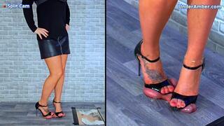 Trampling The Cum From Your Cock & Balls Under My Patent Peep Toe Metal Heels - Split Cam - 157SPLIT - Trample CBT Ballbusting Shoejob Footjob Cumshot