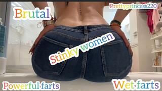 Powerful farts in jeans