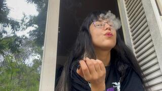 Watch me while I smoke in the window