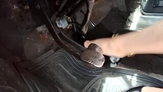 Jarlyn turns on the Fiat 147 car in high heels