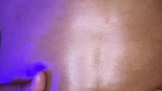 Ebony belly button foreplay fingering massaging tickling oil