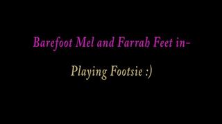Barefoot Mel and Farrah Feet in Playing Footsie