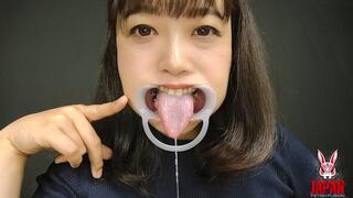 Yuka Asami sticks out her tongue and lets her spit drip… then drinks it while staring straight into your eyes (POV) Part 1
