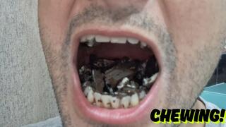 Chewing a very crunchy cookie