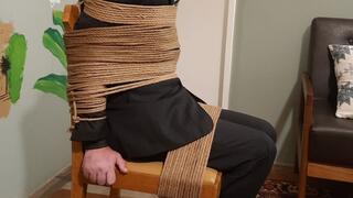Tonny all tied up in chair