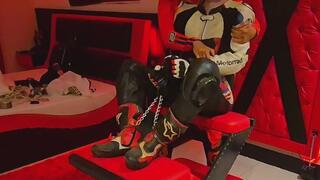 Tonny is tied up by a biker