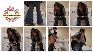 Public Toilet FARTS Spitting Hawking Peeing all nat girl with bra n pizza chat