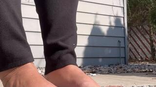 Sunbathing my feet outside