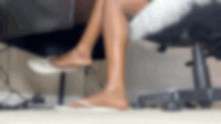 Dangling White Flip Flops