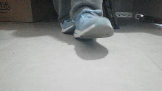 Sweaty, smelly feet and socks in sneakers