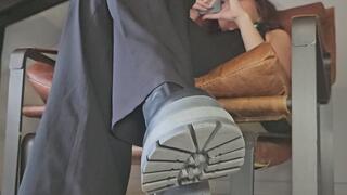 Booted and beneath me