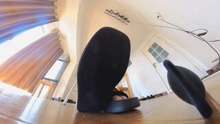 6K COCO black platform sandals squish Shame Dwarf 360VR