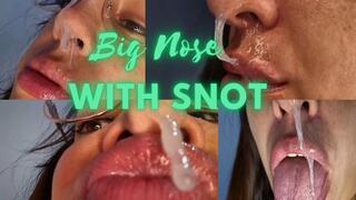 POV Big Nose blows and plays with Snot