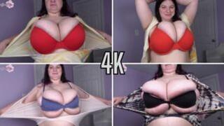 Huge Boobs, Tiny Bras, Shirt Ripping and Boob Flexing 4K