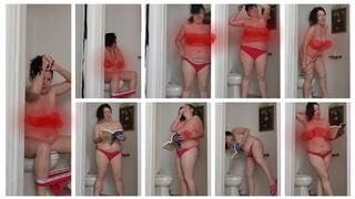 MONA LISA BATHROOM PEE DUMP READING AND HELLA TITS