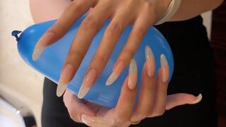 #251 - Popping balloons with my long natural nails