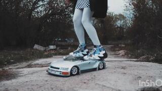 sexy feet trample and hard crush rc toy car