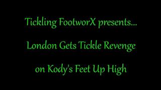 London Gets Tickle Revenge on Kodys Feet Up High