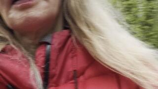 down jacket outdoors walking sounds