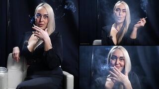 Seductive smoking with a mature lady