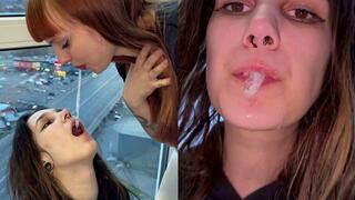 Mistresses Spit In Slave Girl's Mouth, and She Spits In You - Spitting Hierarchy Lezdom (MP4 HD 1080p)