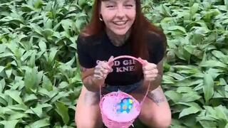 NAUGHTY BUNNY IN THE WILD BLOWJOB CUM ON EGG