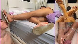 Goddess Kiffa's Sexy Havaianas flip flops worship domination and footjob - FLIP FLOP FOOT WORSHIP - FOOTJOB - DOMINATION - CUCKOLD 720p