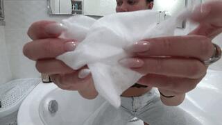 Peed in blue jeans b