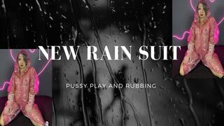 new rain suit pussy play and rubbing