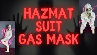 hazmat suit gas mask and gloves breath
