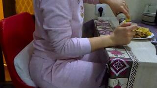 Stuffed tight and having sex in my full body stockings part 1 (no sex)