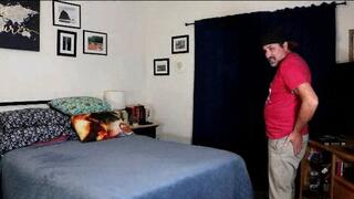 Before his wife gets home