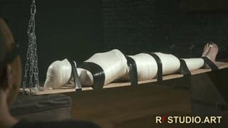 Stacy - True Rope Bunny Bliss Part 2 - Total Microfoam Mummification and Vertical Suspension (FULL HD MP4)