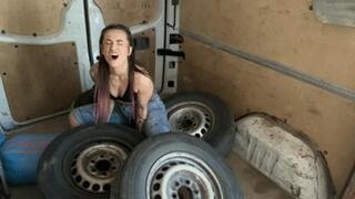 I'm stuck under the tires