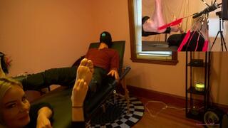 Antickl Tickled by Princess Isabella - Female Tickling Male Feet With Feather Tickling And Red Fingernail Tickling