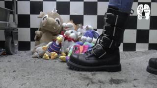 Stuffed Toys under Combat Boots and in the Shredder floor view
